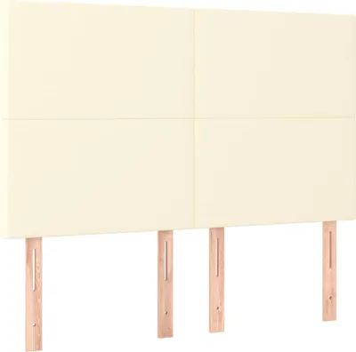 Obrázek produktu pro vidaXL Čelo postele krémové 144x5x118/128 cm Imitace kůže