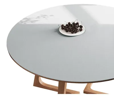 Productafbeelding van PU beschermmat voor tafel, rond, 50 cm, grijs, waterdicht