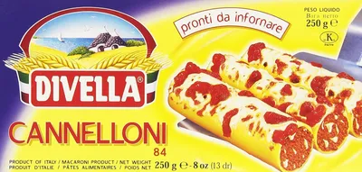 Produktbild von 10x Divella Cannelloni 84 Hartweizengrieß Pasta Italienische Nudeln 250g Packung + Italian Gourmet Polpa di Pomodoro 400g Dose