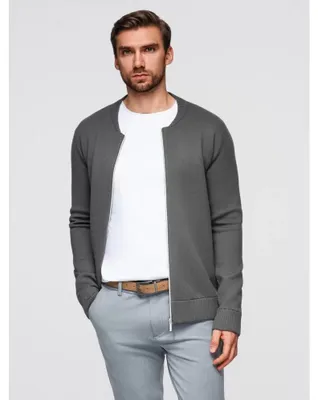 Zdjęcie produktu dla Ombre męski kardigan z zamkiem grafitowy XL
