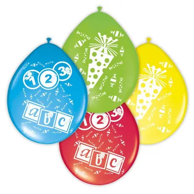Zdjęcie produktu dla 8 kolorowych balonów na powrót do szkoły