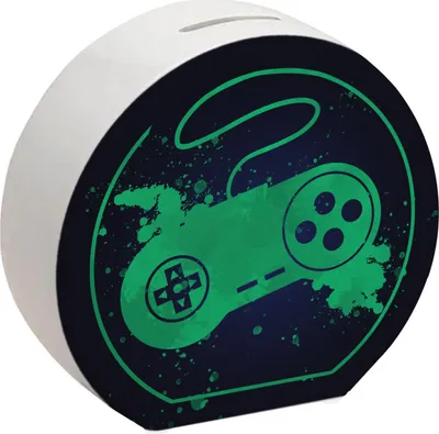 Produktbild von Spardose mit Retrocontroller in Grün für Videospieler