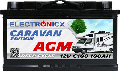 Obrázek produktu pro Electronicx Caravan Edition AGM baterie 100Ah 12V ▶ Karavan obytný vůz solární Mover - bezúdržbová cyklická hluboce vybíjecí