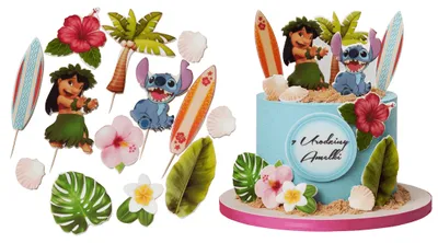 Produktbild von Sweetfanaberia | Tortendekoration STICH - 13 Teile - Bunt - Handgefertigte Zuckerfiguren