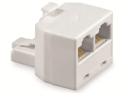 Immagine prodotto di goobay ISDN T Adapter 2 x RJ45 Buchse auf RJ45 Stecker weiß