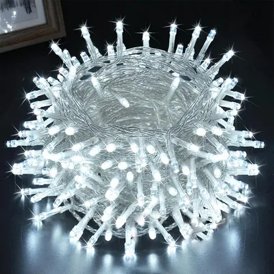 Zdjęcie produktu dla 30M 300LEDs 8 trybów lampek choinkowych zasilanie, timer, funkcja pamięci, lampki choinkowe LED dekoracja imprezowa oświetlenie ogrodu choinka, biały