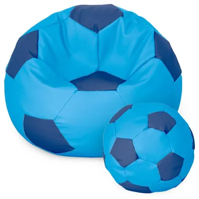 Produktbild von Fußball Sessel mit Füllung EPS Perlen Sitzsack Beanbag Sitzkissen 40cm Marineblau 2 Sitzkissen Kissen Sitzsäcke Wohnzimmer Sitzsackbezug Gamer