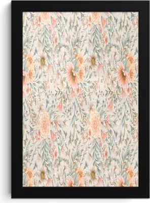 Produktbild von MuchoWow® MuchoWow® Gerahmtes Poster Blumen - Sonnenblume - Pastell - Muster 20x30 cm - Poster mit zchwarzem Bilderrahmen - Drucken - Bilder Poster im Rahmen