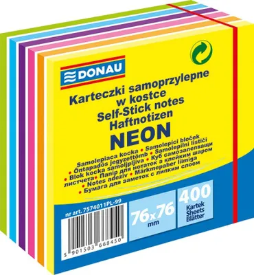 Immagine prodotto di Karteczki samoprzylepne neonowe 76x76mm 400 kartek DONAU