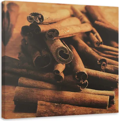 Produktbild von Leinwandbild vanillestangen 30x30 cm Feeby braun wandbild bereit zum aufhängen