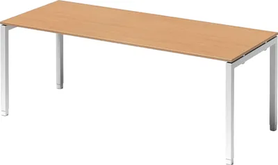 Produktbild von Bisley Cito Schreibtisch U-Gestell verstellbar - Nachbildung: Buche, Gestell: Verkehrsweiß, Größe:  200 x 80 cm