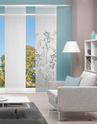 Immagine prodotto di Vision S Vision S | Tenda scorrevole effetto bambù Stampa digitale | Helvin 260 x 60 cm 1x parete scorrevole incl. carrello per pannelli e barra di fissaggio Grigio