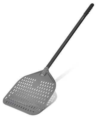 Pizzaschaufel 30,5 cm, hart eloxiertes Aluminium, perforiert, 120 cm Gesamtlänge