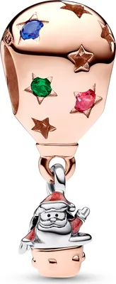 Immagine prodotto di Pandora 782976C01 Charm Ladies Father Christmas in Hot Air Balloon Placcato oro rosa