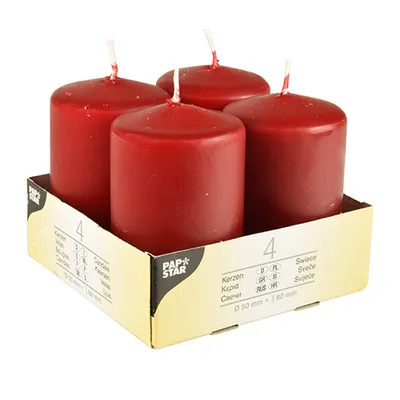 Produktbild von 2880 Stumpenkerzen Ø 50 mm · 80 mm bordeaux