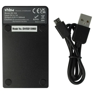 Produktbild von vhbw USB-C Ladegerät kompatibel mit Samsung ST90, ST72, ST88, ST80, ST79, ST78, ST89, ST73, ST77, ST76 Kamera - Ladeschale + USB-C Kabel Ladeanzeige