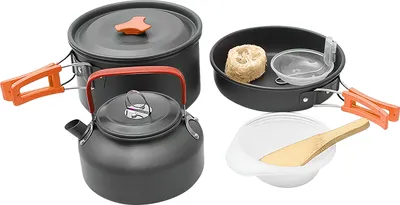 Produktbild von Grafner® Camping Kochgeschirr Aluminium 11 tlg. inkl. Transporttasche CK11060