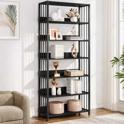 Produktbild von Bücherregal Standregal - 5 Ebenen Industrie Design - Eisenrohrrahmen - Holzregale - 105 x 33 x 180 cm - Schwarz