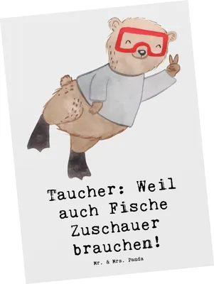 Produktbild von Mr. & Mrs. Panda Postkarte Tauchen Zuschauer - Weiß - Geschenk, Postkarten, Fotokarte, Sportler Geschenke, Sportarten, Ansichtskarte, Teamsport, Grußkarte, Tauchregeln