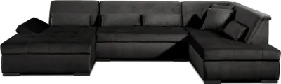 Image de Lisa Design Vermont - canapé panoramique d'angle droit - 7 places - XXL - en velours , Gris foncé