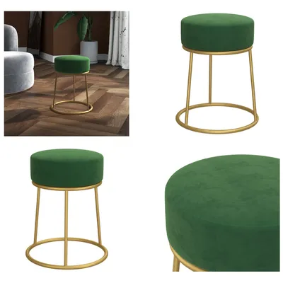 Immagine prodotto di vidaXL Sgabello rotondo in velluto verde - Sgabello - Sgabello - Seduta - Poltrona da salotto