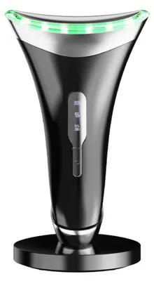 Obrázek produktu pro INF EMS masážní přístroj na obličej – Vibrace, Ohřev a EMS mikroproud pro obličej a krk, 45°C, dobíjení USB-C Černá