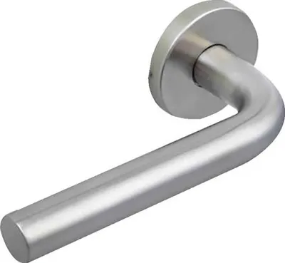 Immagine prodotto di Coppia di maniglie a leva angolari BEZAULT 90° in acciaio inox LC3 rosetta - 80343