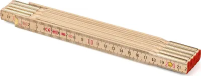 Obrázek produktu pro Metrie, skládací metr Perfekt-10, přírodní lak, ocelové spoje, 2 m
