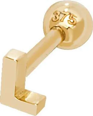 Produktbild von 9 Karat (375) Gold Buchstaben / Initiale Damen - Einzel Knorpel Ohrstecker; TRS36968LTL
