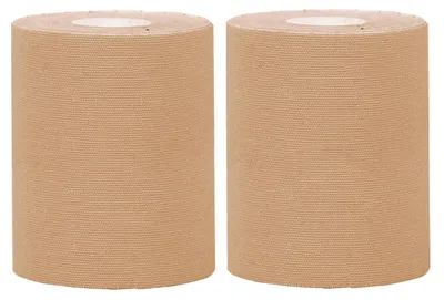 Image de Ruban kinésiologique, 2 rouleaux, 7,5 cm x 5 m, couleur claire, élastique, résistant à l'eau, ruban pour la physiothérapie et le sport