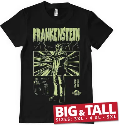 Produktbild von Frankenstein Retro Big & Tall T-Shirt - 3XL - Black