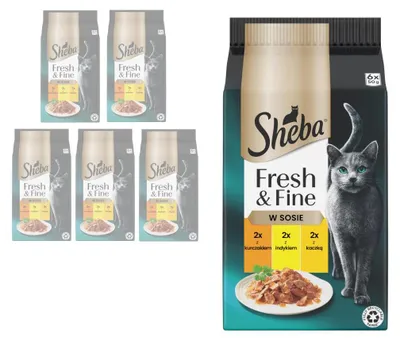 Zdjęcie produktu dla Sheba Fresh & Fine Saszetki 36x50g Mokra Karma Dla Kotów W Sosie Kurczak Indyk Kaczka
