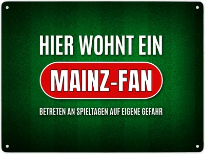 Produktbild von Hier wohnt ein Mainz-Fan Metallschild XXL