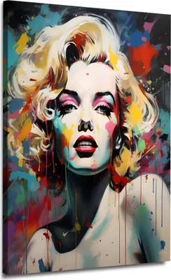 Produktbild von Marilyn Abstract Colour Leinwandbild Wandbild Kunstdruck XL Deko: 30x40x2cm
