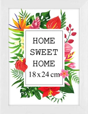 Obrázok produktu pre MG Design rám na obrazy 18 x 24 cm - farba biela, z dreva, s akrylovým sklom - na vertikálne alebo horizontálne zavesenie/postavenie, na fotografie, plagáty