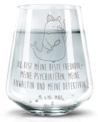 Produktbild von Mr. & Mrs. Panda Glas Robbe Sherlock - Transparent - Geschenk, Trinkgefäß, Wasserglas, Trinkglas, Lustige Sprüche, Tumbler, Becherglas