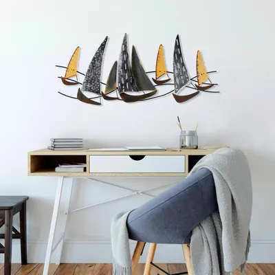 Immagine prodotto di Wallity, Uskuna 2, Accessorio decorativo da parete in metallo, 100% METALLO, Multicolore, 51 x 120 cm