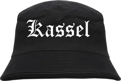 Produktbild von Kassel Fischerhut - Altdeutsch - bedruckt - Bucket Hat Anglerhut Hut Schwarz L/XL