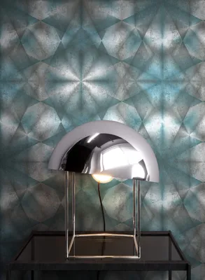 Produktbild von NEWROOM Tapete Blau Vliestapete Geometrisch - Retrotapete Grafisch Grau Muster 3D Optik Retro