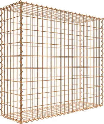Produktbild von Rostige Gabione 100 cm x 90 cm x 30 cm (L x H x T), Maschenweite 5 cm x 10 cm, Spirale