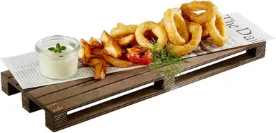 Produktbild von APS Servierbrett GENUSSPALETTE aus Birkenholz im Palettenstyle BxTxH: 40 x 15 x 3 cm