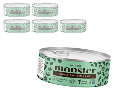 Zdjęcie produktu dla Monster Cat Adult Single Lamb 6x100g Monoproteinowa Mokra Karma Dla Dorosłych Kotów z Jagnięciną