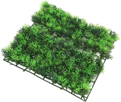 Produktbild von Aquarium-Grasmatte aus Kunststoff, realistische künstliche grüne Rasendekoration für Aquarium und Terrarium, 1 Stück, 24,9 X 24,9 cm