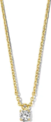 Produktbild von New Bling 9NB-0519 Silberkette mit Anhänger - Zirkonia - 3,5 mm - Ankerglied - 40 + 5 cm - vergoldet (vergoldet / Gold auf Silber)