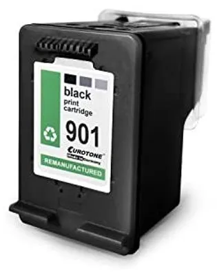Eurotone Tintenpatrone kompatibel mit HP 901XL 25 % mehr Kapazität Schwarz – Produktansicht 1