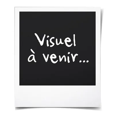 A polaroid-style frame with a black background containing white text.