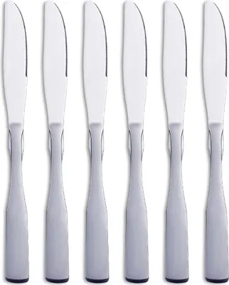 Productafbeelding van Dinerbestek, roestvrij staal, 21,9 cm, zwaar tafelmesser, bestekset, metalen messen, 6-delig