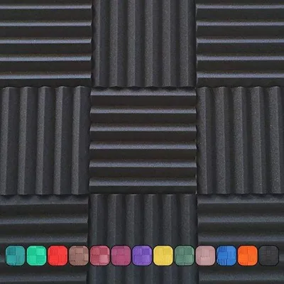 Produktbild von Famanu Akustik-Schaumplatten zur Schallisolierung - 30x30 cm - 4 Stück - Geräuschdämpfung für Wände und Decken