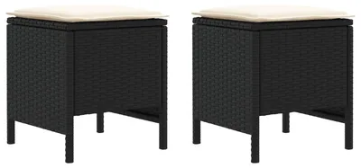 Immagine prodotto di vidaXL Pouf da giardino, 2 pezzi, nero e crema, 38 x 38 x 45 cm