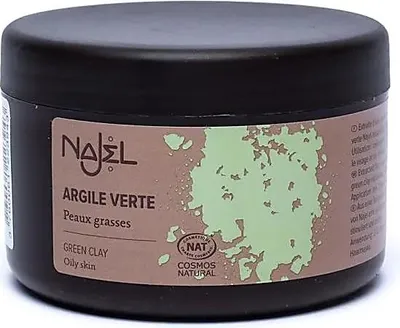 Produktbild von Najel Grünes Tonpulver für Gesichtsmaske – 150 g, 2er-Set